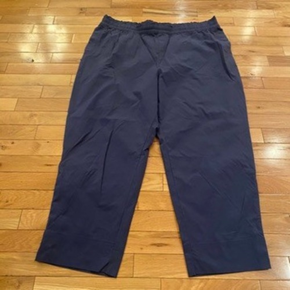 Columbia Anytime Outdoor Cropped Pants Womens XXL Navy Blue Elastic‎ Waist